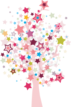 Royalty Free Clipart Image of a Star Tree