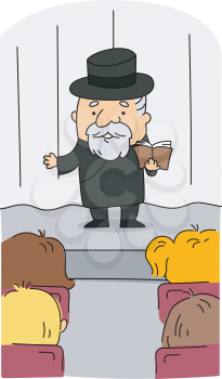 Royalty Free Clipart Image of a Rabbi