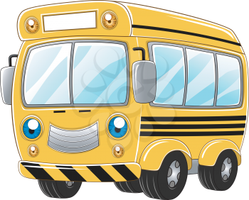 Illustration of a Happy School Bus
