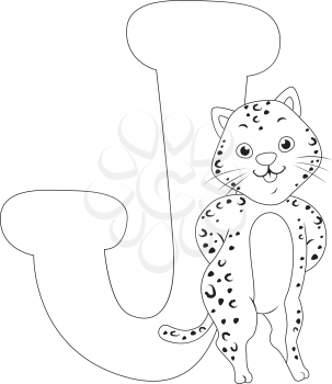 Coloring Page Illustration Featuring a Jaguar