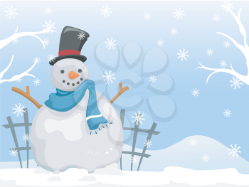 Background Illustration Featuring a Snowman