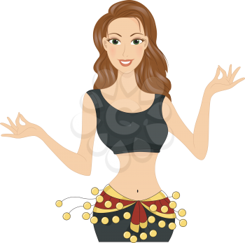 Illustration of a Belly Dancer Dancing