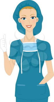 Illustration of a Surgeon Giving a Thumbs Up