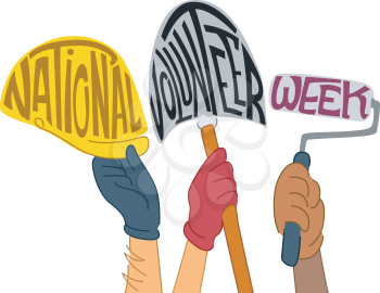 Text Illustration Celebrating National Volunteer Week