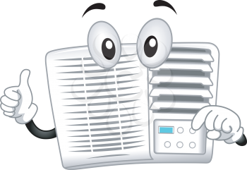 Mascot Illustration Featuring an Air-conditioner