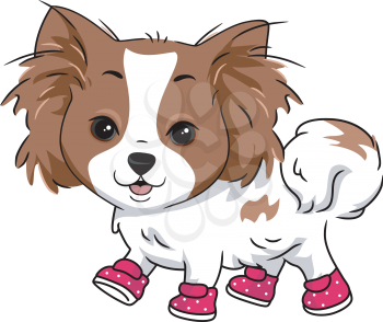 Illustration of a Dog Wearing Boots