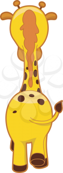Illustration of a Giraffe Shown from the Back