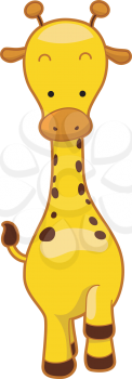 Illustration of a Walking Giraffe