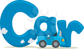 Text Illustration Featuring the Word Car