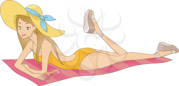 Header Illustration Featuring a Woman on Vacation for Header