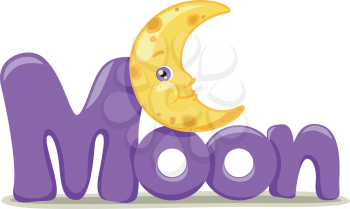 Text Illustration Featuring the Word Moon