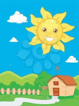 Illustration Featuring a Sunny Day