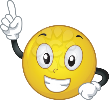 Illustration Featuring a Smiley with a Raised Index Finger