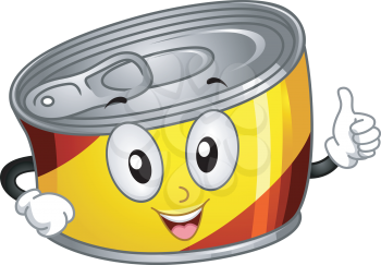 Mascot Illustration of a Canned Food