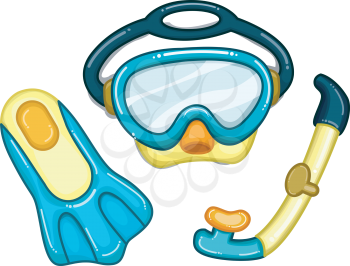 Illustration Featuring Diving Related Items