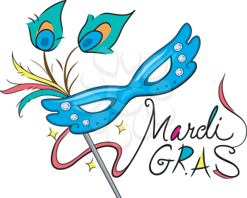 Illustration of a Mardi Gras Mask