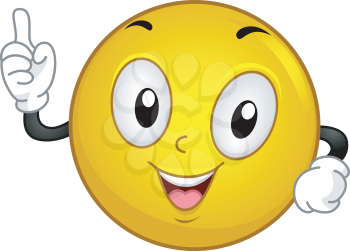 Illustration of a Smiley Having an Aha! Moment