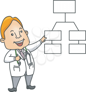 Illustration of a Doctor Explaining the Contents of a Chart