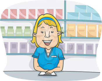 Illustration of a Female Pharmacist