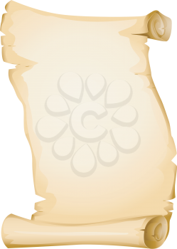 Royalty Free Clipart Image of a Blank Scroll