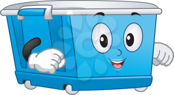 Royalty Free Clipart Image of a Wheeled Bin