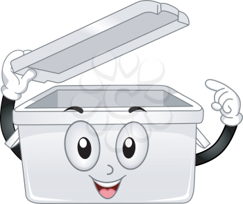 Royalty Free Clipart Image of a Plastic Storage Bin