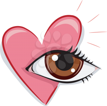 Royalty Free Clipart Image of an Eye and Heart