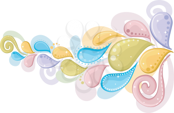 Royalty Free Clipart Image of a Splash in Pastel Colours