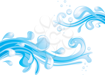 Illustration of Water Splash Design with Dropletes