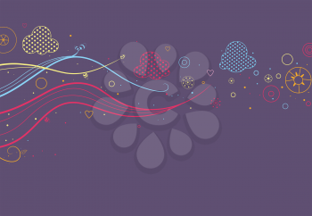 Illustration of a Colorful Abstract Banner Design Set Against a Purplish Background