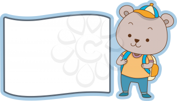 Illustration Featuring a Ready to Print Label with a Bear on the Side