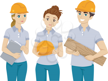 Illustration of Teens Doing Volunteer Work