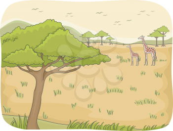 Illustration of a Safari Scene