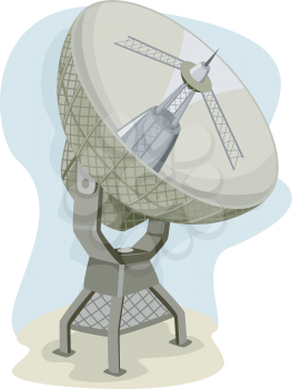 Illustration of a Radio Telescope Collecting Data