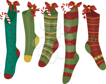 Illustration Featuring Colorful Christmas Socks
