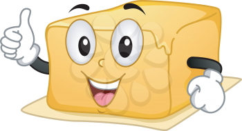 Mascot Illustration Featuring a Butter Giving a Thumbs Up