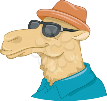 Illustration Featuring a Camel Wearing Sunglasses
