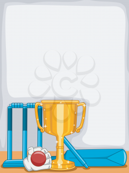 Background Illustration Featuring a Cricket Trophy