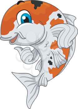 Mascot Ilustration Featuring a Koi Giving a Thumbs Up