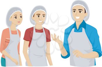 Illustration Featuring Culinary Arts Students Listening to Their Instructor