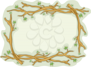 Illustration of a Frame Decorated With Pieces of Twigs
