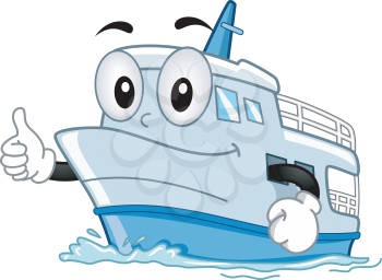 Mascot Illustration of a Ship Giving a Thumbs Up