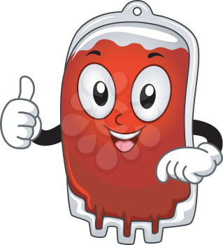 Mascot Illustration of a Blood Bag Giving a Thumbs Up