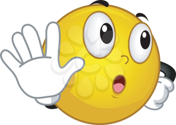 Mascot Illustration of a Smiley Doing the Talk to the Hand Gesture