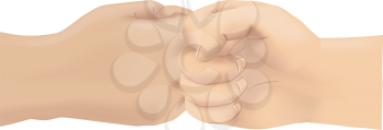 Cropped Illustration of Two Persons Doing a Fist Bump - EPS10