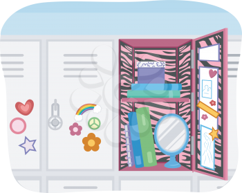 Illustration of a School Locker Customized According to the Preference of the User