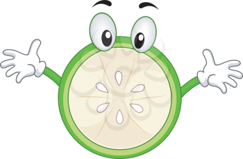Mascot Illustration of a Green Lemon with Arms Wide Open