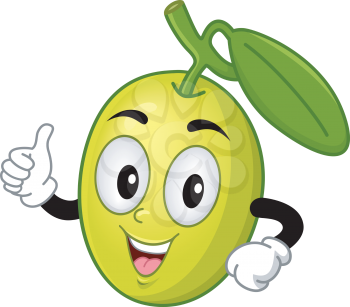Mascot Illustration of an Olive Giving a Thumbs Up