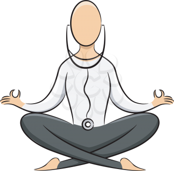 Illustration of the Outline of a Yoga Practitioner