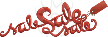 Text Illustration Featuring the Word Sale Written in Red Ink